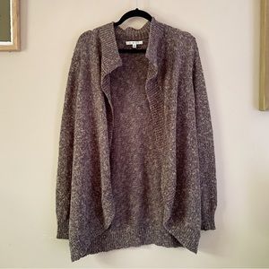 CAbi• ‘Swear by Sweater’ tan/gray chunky open cardigan #880 size small